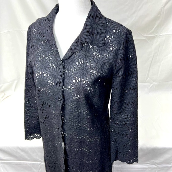 GERARD DAREL FANTASTIC BLACK SUNFLOWERS FLORAL SEE THROUGH BEACH SWIM DRESS WRAP - Picture 13 of 13